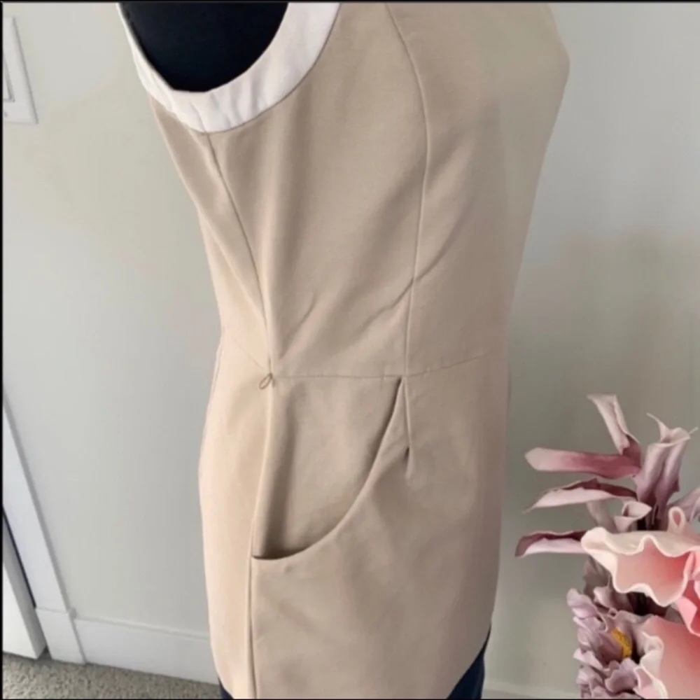 Tommy Hilfiger Sleeveless Tan & Navy Dress - Picture 8 of 12